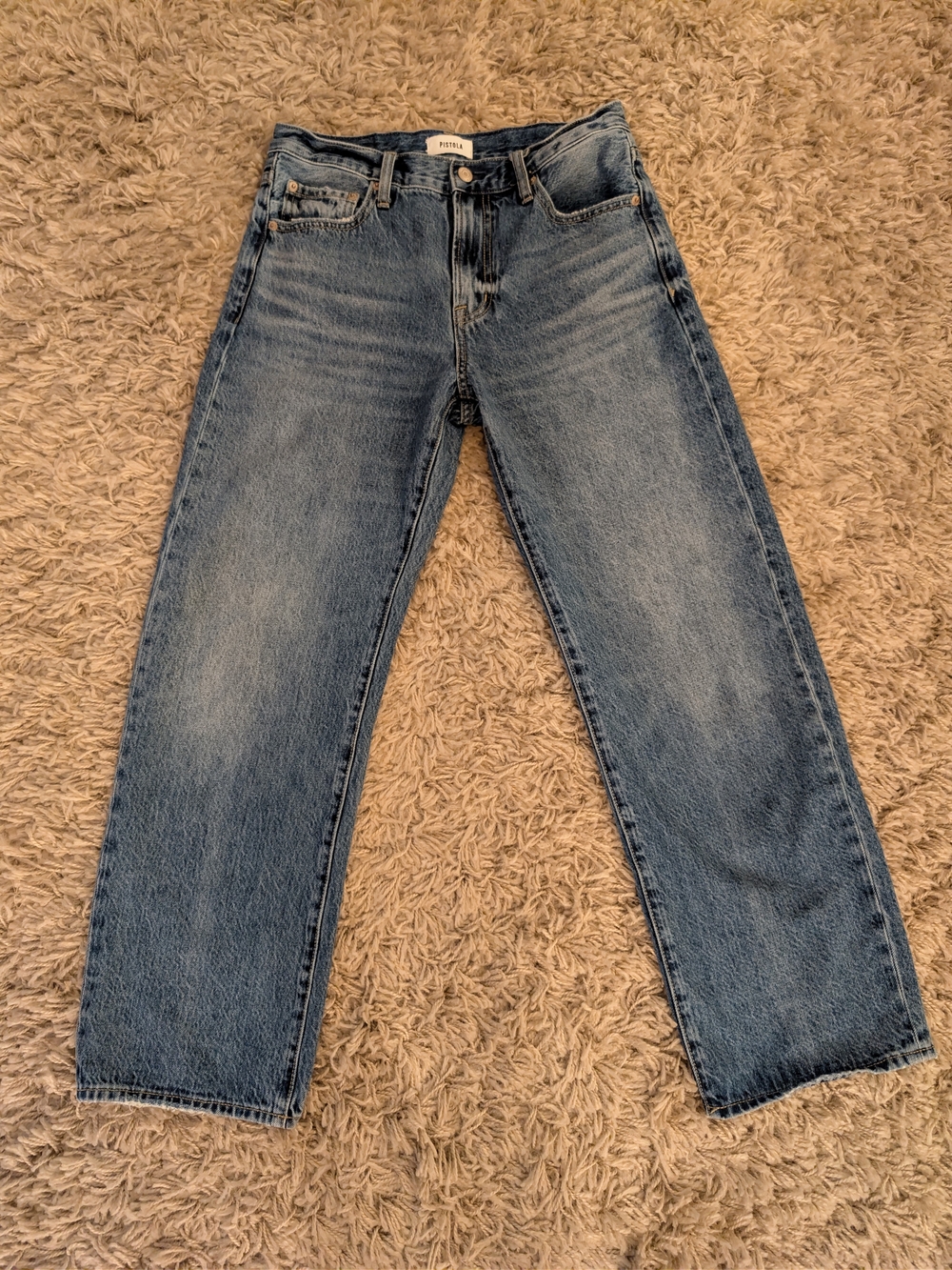PISTOLA Lexi Mid Rise Bowed Straight Jeans Size 27 Transcend